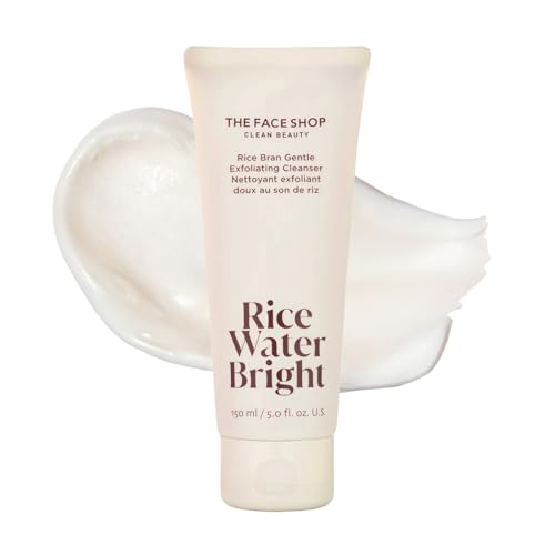 The Face Shop Rice Water Bright Exfoliating Cleanser - Vegan Hydrating Face Wash