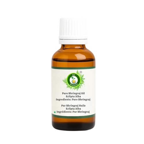 R V Essential Bhringraj Oil, 100% Pure Cold-Pressed Hair & Skin Oil, 0.51 Fl Oz