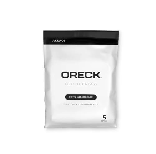 Oreck XL Ironman Vacuum Bags - Hypo-Allergenic Filter System, 5 Pack