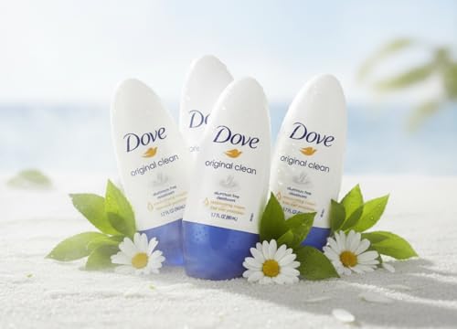 Dove Original Clean Aluminum-Free Roll-On Deodorant 4 x 1.7 fl oz