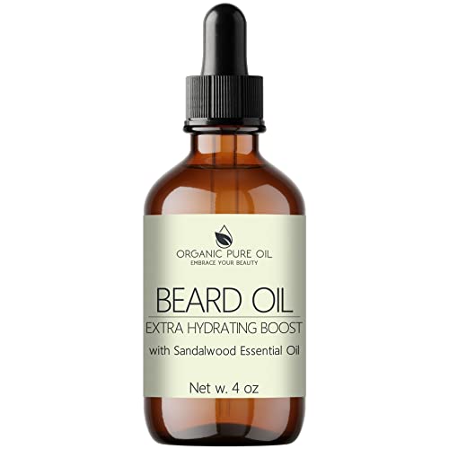 OPO Organic Beard Oil for Men - 4 oz Sandalwood, Vegan Conditioning