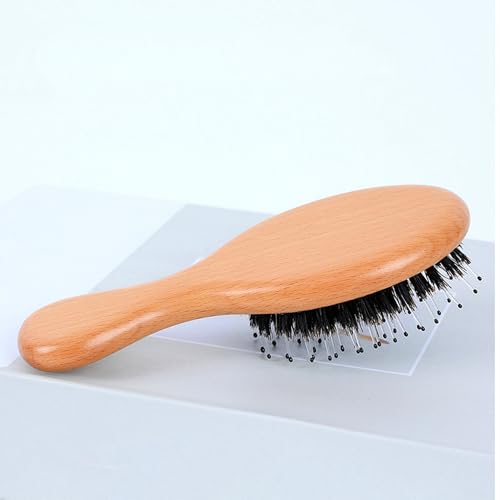 SINIDE Mini Boar Bristle Hair Brush Set - Portable Detangling Travel Comb