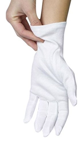 ANSMIO Cotton Gloves for Dry Hands | Moisturizing Night Gloves, Size L (12 Pairs)