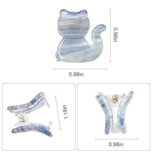 Mistofu Cat Design Mini Acrylic Claw Clips - 12 Pack for Women & Girls