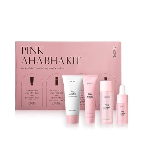 Nacific Pink AHA BHA Travel Size Skin Care Set - 4-Piece Routine
