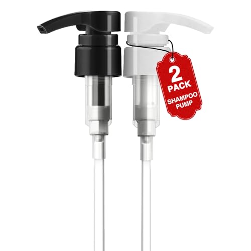 2-Pack Shampoo Pump Dispenser for 33.8 oz Bottles - Black & White