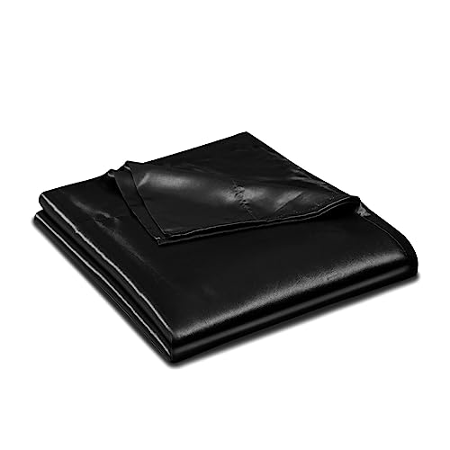 Ersmak Twin Satin Flat Sheet - Soft & Luxurious Black Bedding