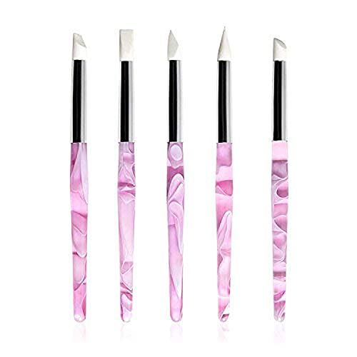 BQAN 5-Piece Silicone Nail Art Pen Set for 3D Sculpting
