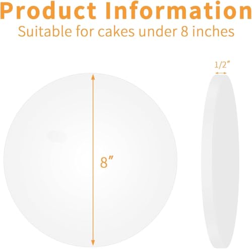 8 Inch Cake Drums - 5 Pack Sturdy Round Cake Boards