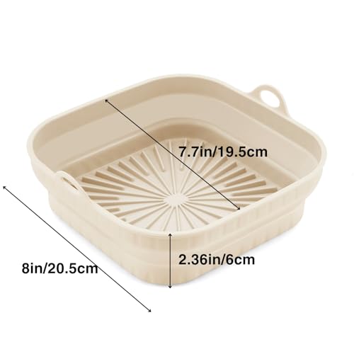 Reusable Silicone Air Fryer Liners – 8 Inch Square, Non-Stick & Heat Resistant