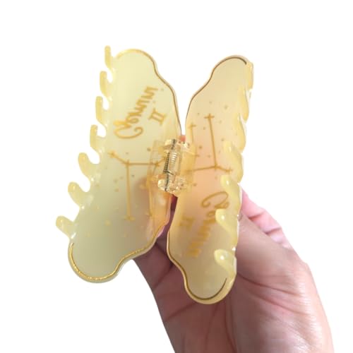 Clip Sugar Gemini Sign Hair Clips for Women, Yellow Acetate Claw Hair Accessories
