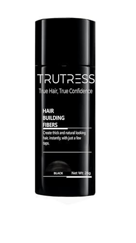 TruTress Hair Building Fibers - Black Keratin Concealer for Thinning Hair, 28g