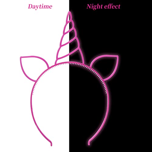 ZIRICHER 12pcs Glow in the Dark Unicorn Headbands for Girls