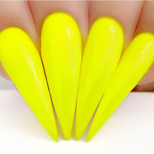 Kiara Sky Dip Powder - New Yolk City D443 - Vibrant Neon Yellow Nail Color