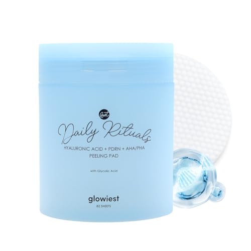 Glowiest Daily Rituals Peeling Pads with Hyaluronic Acid & PDRN - Exfoliating AHA BHA PHA Face & Body Treatment