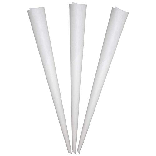 Cotton Candy Cones - 100 Pack White Paper Cones for Parties