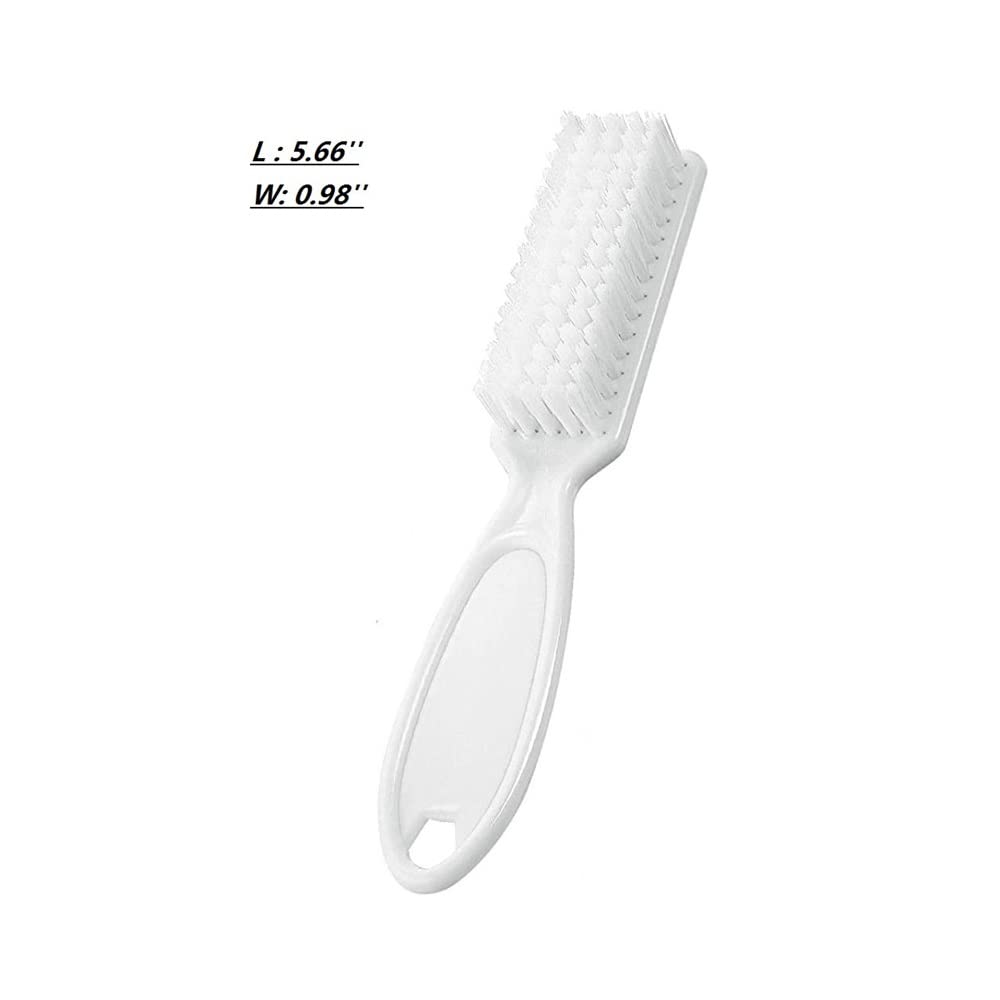 6Pcs Handle Grip Nail Brush Set - Manicure & Pedicure Cleaning Tools | White Fingernail & Toenail Brushes