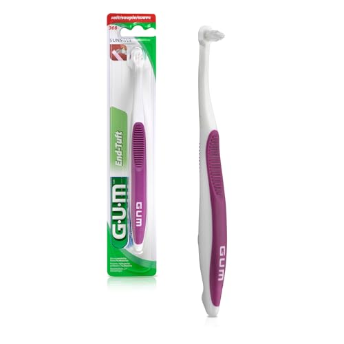 GUM End Tuft Toothbrush, Soft, Extra-Small Head, 1 Count (Pack of 1)