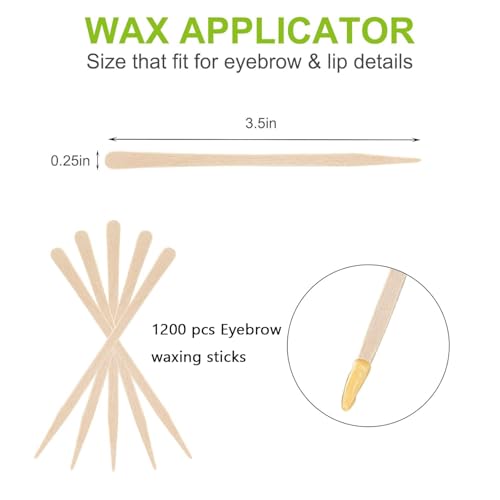 1200 Pack Wooden Waxing Sticks Wax Spatulas Sticks Small Wax Applicator Sticks Wood Craft Sticks Spatulas Applicator for Hair Eyebrow Nose Removal (Without Handle)