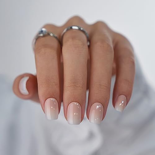 BTArtbox Press On Nails - Vanilla Cream Ombre Peach, 32Ct Kit