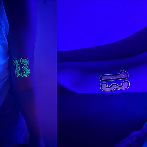 Glow in the Dark 13 Temporary Tattoo Stickers - 48 Pack