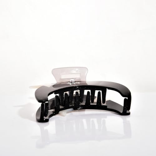 Black Acetate Claw Hair Clip - Stylish Non-Slip Hair Accessory for Women