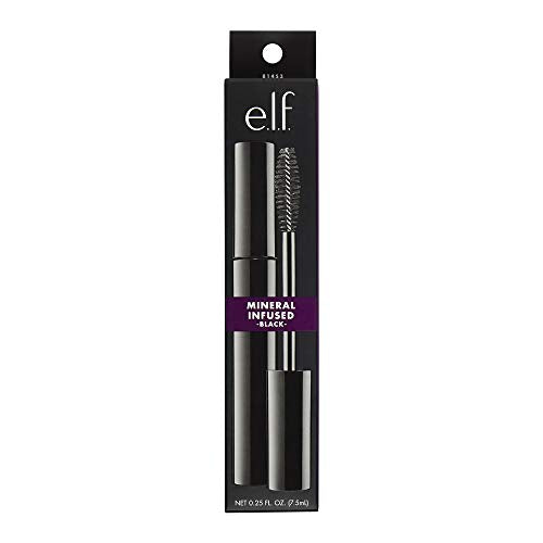 e.l.f. Mineral Infused Mascara, Volumizing Long-Wear Formula, Black, 0.34 oz