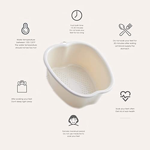 AXLOFO Foot Soaking Bath Basin - Large White Tub for Relaxation