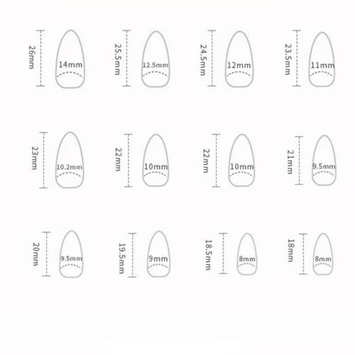 NBNTGH Blue White Press On Nails with Gold Star Design - Reusable Fake Almond Manicure Kit for Women & Girls, 24 Pcs