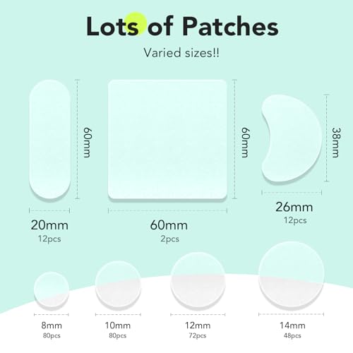 LitBear Large Acne Patches - 306 Count, 7 Sizes for Face & Body