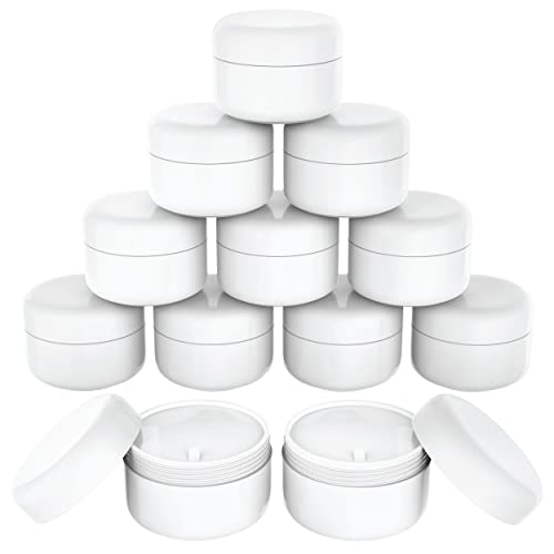 Houseables White Lotion Jars - 4 Oz, 12 Pack, Refillable Containers for Creams & Travel
