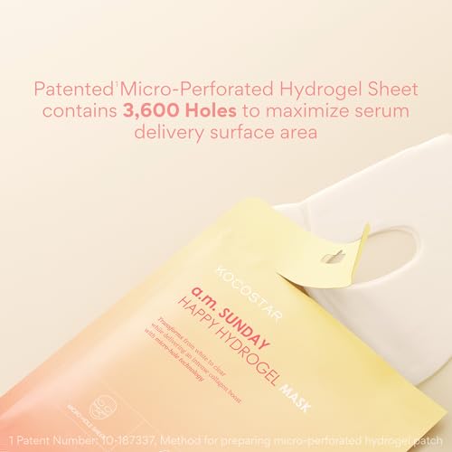 KOCOSTAR Norwegian Collagen Hydrogel Mask with Hyaluronic Acid, Deep Skin Hydration & Elasticity, 1 Sheet