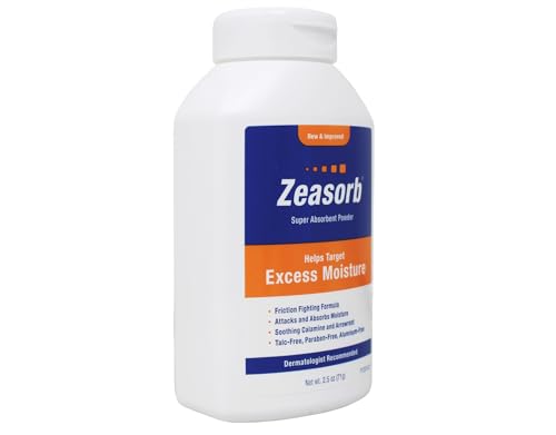 Zeasorb Excess Moisture Absorbing Powder 2.5 Oz Pack of 2 for Skin Protection