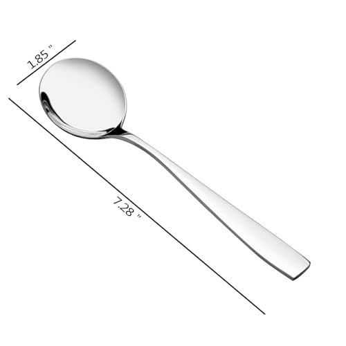 Kekow 12-Piece Stainless Steel Soup Spoons Set - Durable & Mirror Polished