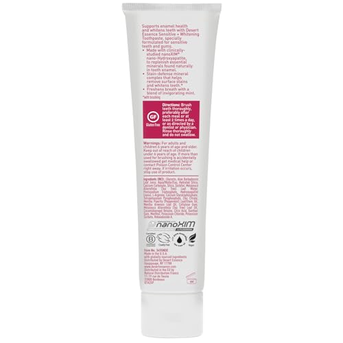 Desert Essence Nano-Hydroxyapatite Sensitive Whitening Toothpaste, 4 oz