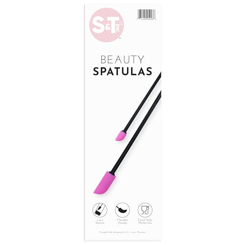 S&T INC. Makeup Spatula Set - 2 Flexible Tools for Skincare & Cosmetics