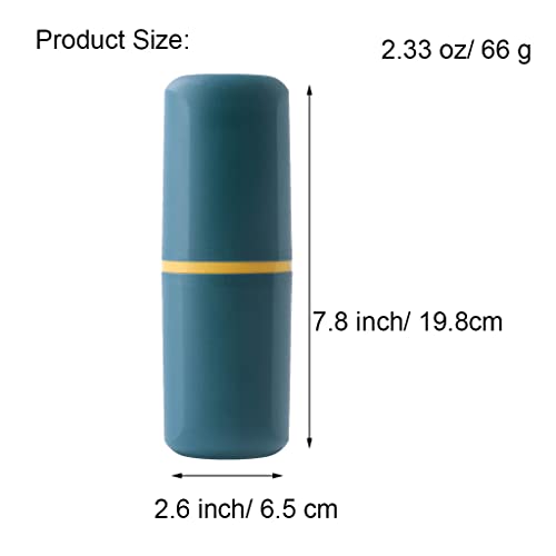 Travel Toothbrush Holder Case 2 Pcs Dark Green & Light Blue Portable Organizer
