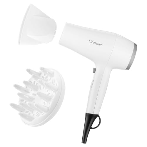 Licoseam 1875W Compact Hair Dryer with Diffuser and Concentrator