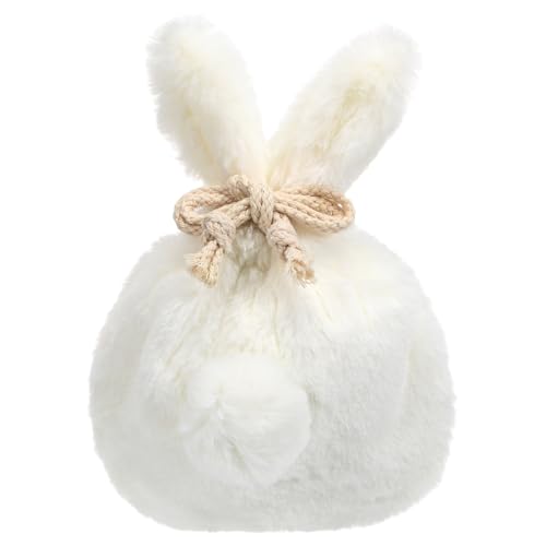 Lurrose Bunny Purse, Plush Bag, Drawstring Makeup Pouch for Women
