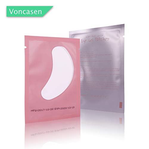 Voncasen 100 Pairs Under Eye Gel Pads for Eyelash Extensions & Skin Care