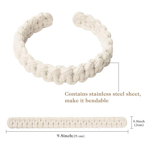 NICEEC 4 Pack Natural Cotton Rope Curtain Tiebacks - Handmade Decorative Holdbacks for Home & Office