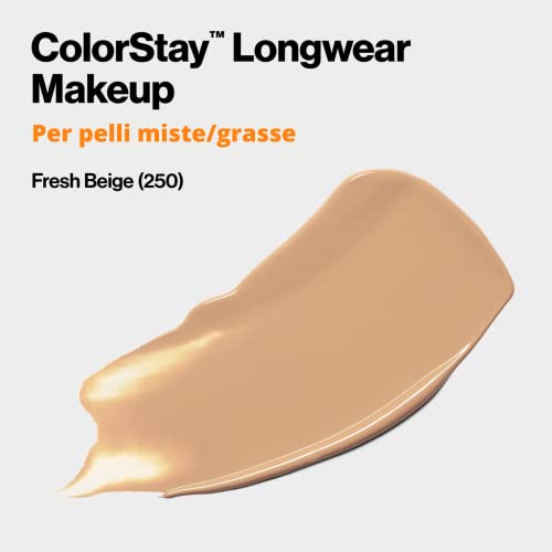 Revlon Colorstay 24H Oil-Free Foundation 250 Fresh Beige, Long-Lasting Makeup for Oily & Combination Skin