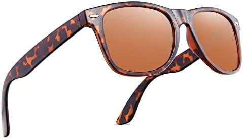 Polarized Sunglasses for Men & Women - Black Retro UV Protection for Driving & Fishing