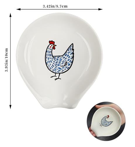 Ceramic Coffee Spoon Rest - Funny Rooster Spoon Holder for Coffee Lovers