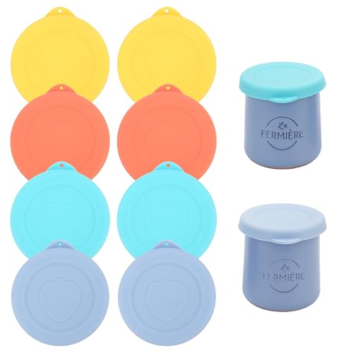 Silicone Yogurt Jar Lids - 8 Pack Reusable & Airtight Covers