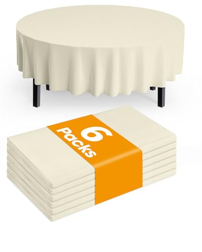 Beige Disposable Tablecloths - 6 Pack, 54" x 108" for Events