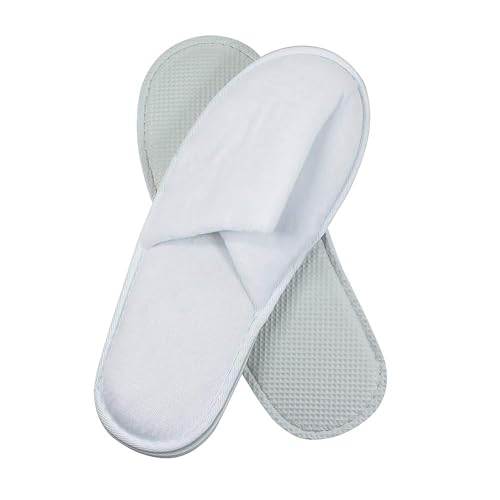 World Amenities Bulk Unisex Spa Slippers - 5 Pairs, Closed Toe Hotel Slippers