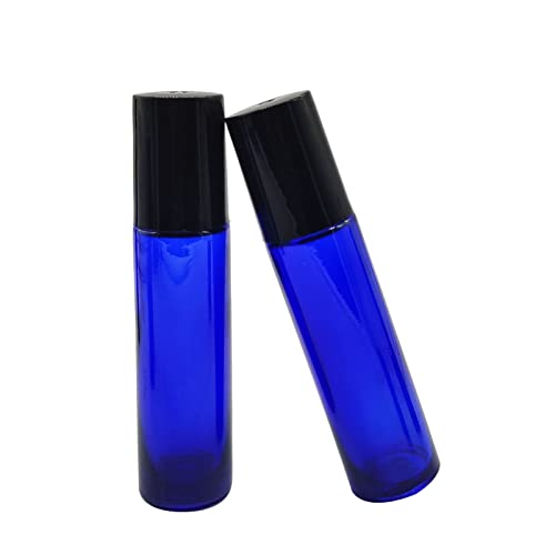 24 Pack 10ml Cobalt Blue Glass Roller Bottles with Stainless Steel Balls
