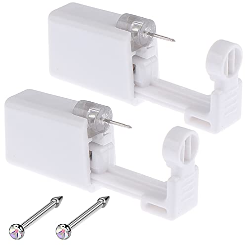 Nose Piercing Gun Kit - 2 Pack Self-Piercing Tool with Nose Studs