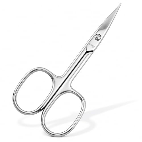 LIVINGO Left-Handed Curved Nail Scissors for Precise Manicure & Cuticle Care
